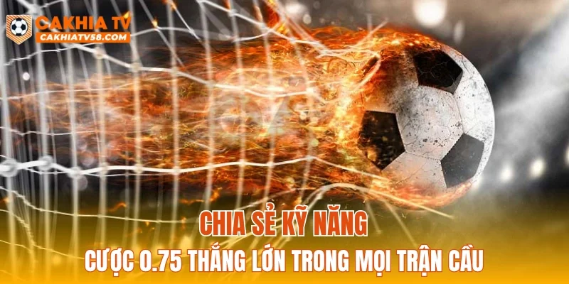 Chia sẻ kỹ năng cược 0.75 thắng lớn trong mọi trận cầu